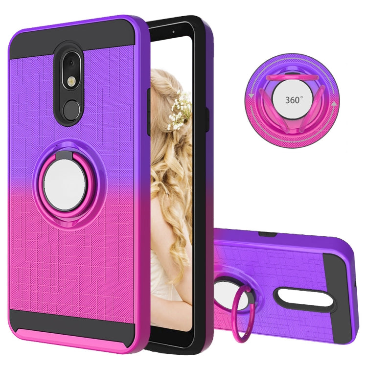 For LG Stylo 5 2 In 1 PC + TPU Protective Case with 360 Degrees Rotate Ring Holder