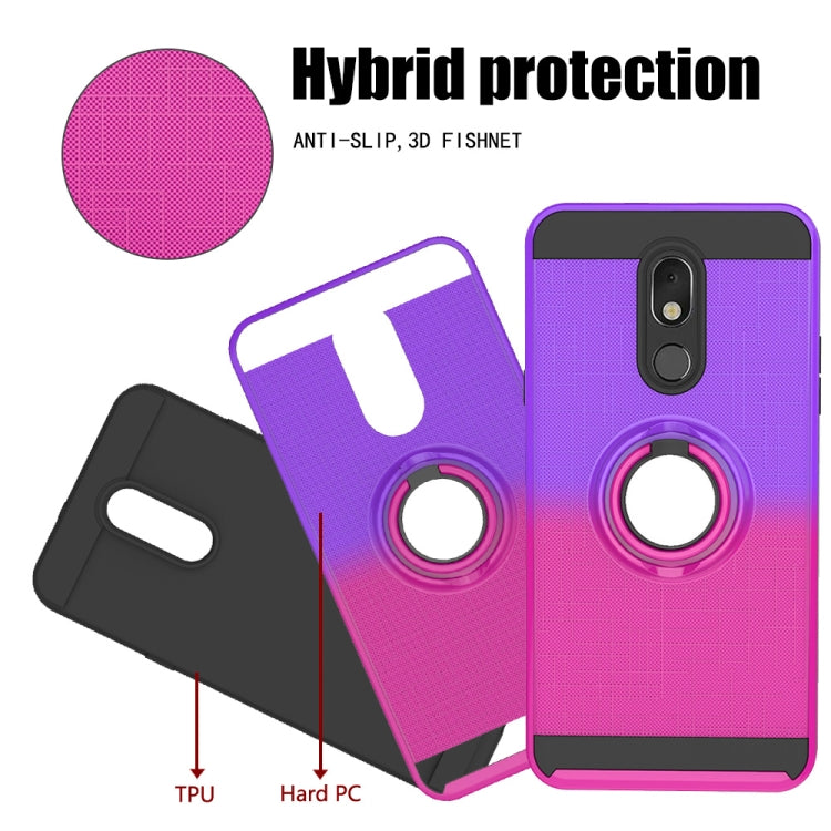 For LG Stylo 5 2 In 1 PC + TPU Protective Case with 360 Degrees Rotate Ring Holder
