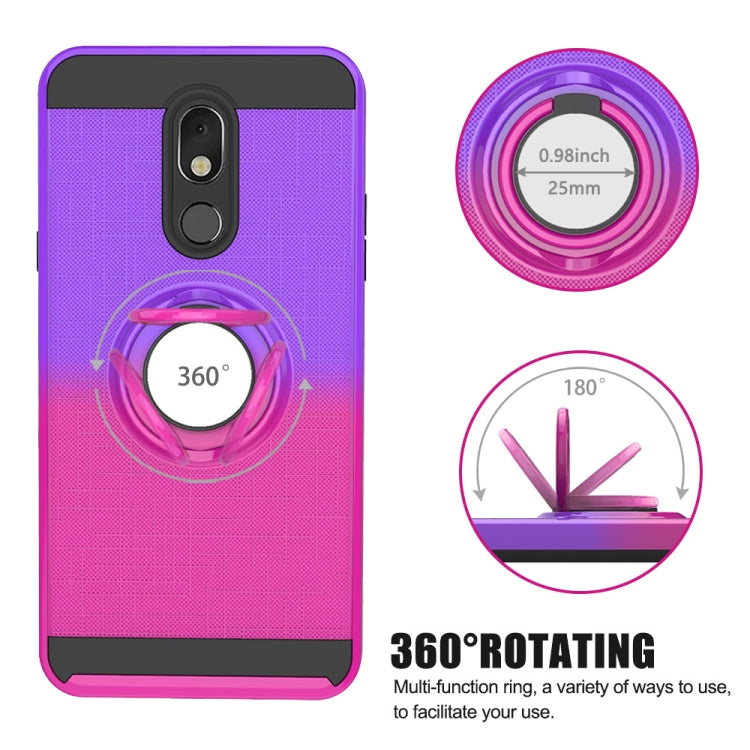 For LG Stylo 5 2 In 1 PC + TPU Protective Case with 360 Degrees Rotate Ring Holder