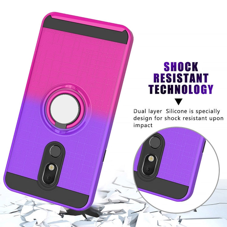 For LG Stylo 5 2 In 1 PC + TPU Protective Case with 360 Degrees Rotate Ring Holder