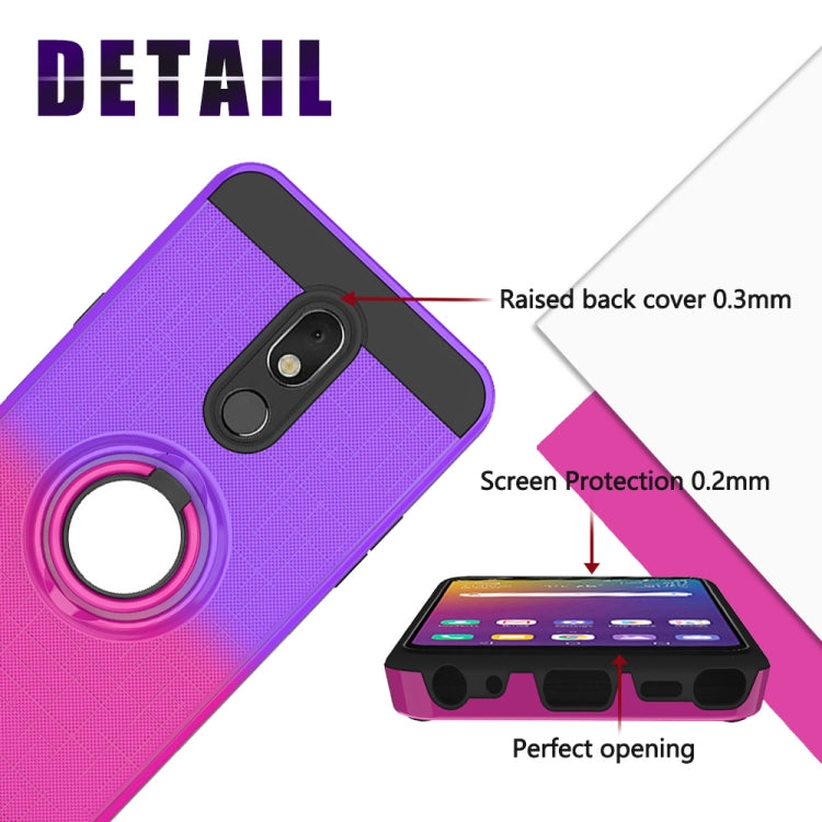 For LG Stylo 5 2 In 1 PC + TPU Protective Case with 360 Degrees Rotate Ring Holder