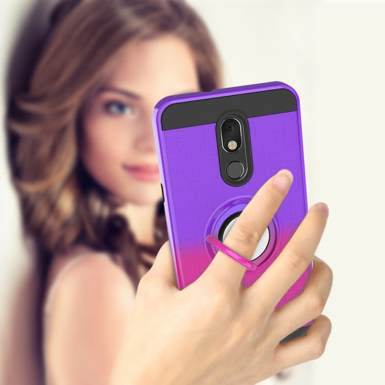 For LG Stylo 5 2 In 1 PC + TPU Protective Case with 360 Degrees Rotate Ring Holder