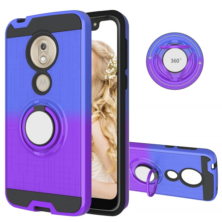 For Motorola G7 Play 2 In 1 PC + TPU Protective Case with 360 Degrees Rotate Ring Holder