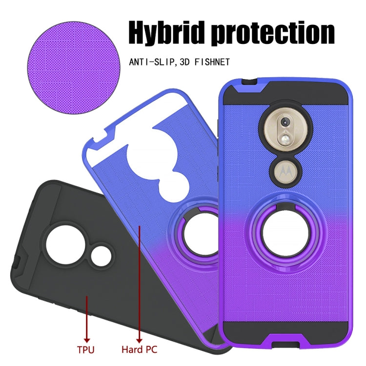 For Motorola G7 Play 2 In 1 PC + TPU Protective Case with 360 Degrees Rotate Ring Holder
