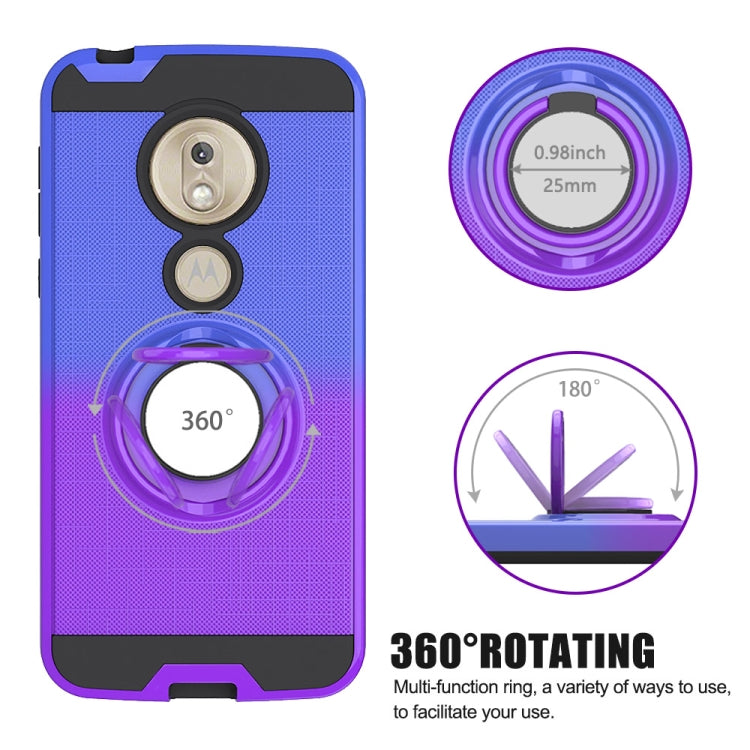 For Motorola G7 Play 2 In 1 PC + TPU Protective Case with 360 Degrees Rotate Ring Holder
