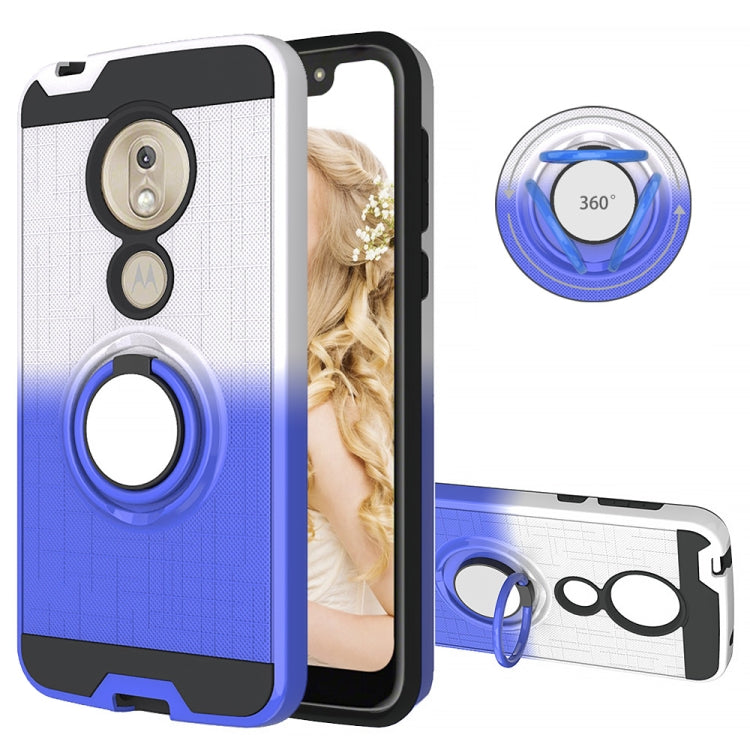 For Motorola G7 Play 2 In 1 PC + TPU Protective Case with 360 Degrees Rotate Ring Holder