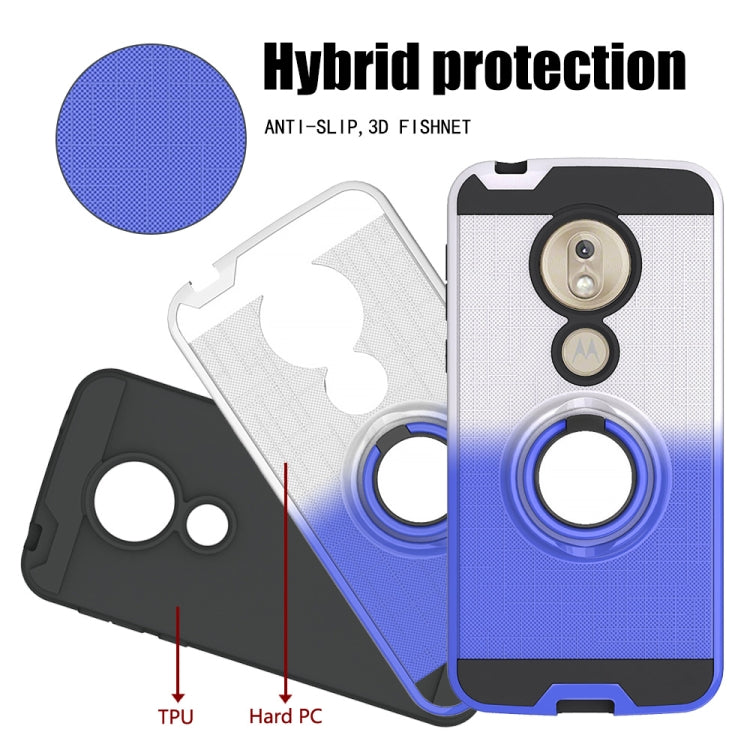 For Motorola G7 Play 2 In 1 PC + TPU Protective Case with 360 Degrees Rotate Ring Holder