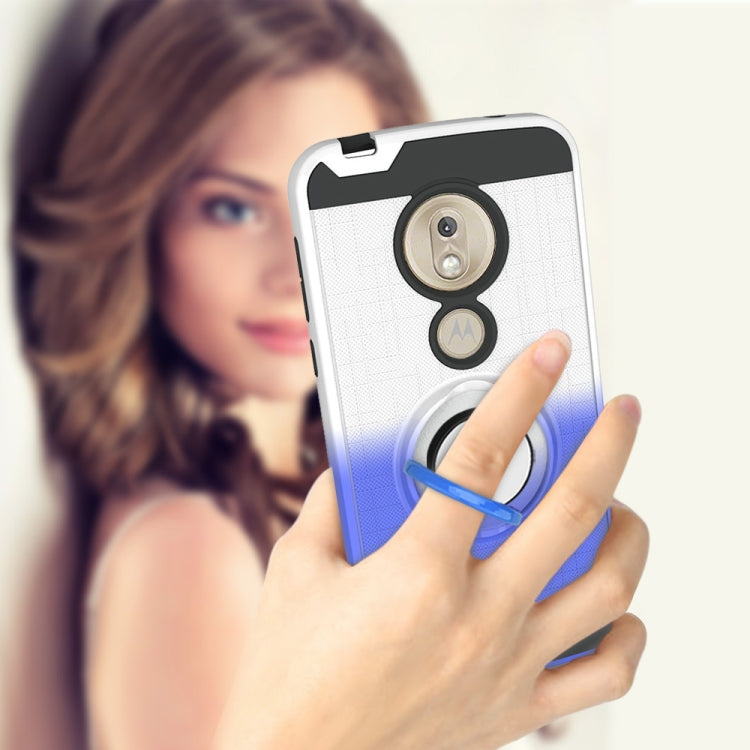For Motorola G7 Play 2 In 1 PC + TPU Protective Case with 360 Degrees Rotate Ring Holder