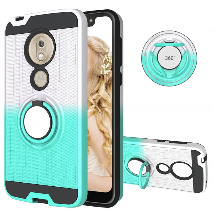 For Motorola G7 Play 2 In 1 PC + TPU Protective Case with 360 Degrees Rotate Ring Holder