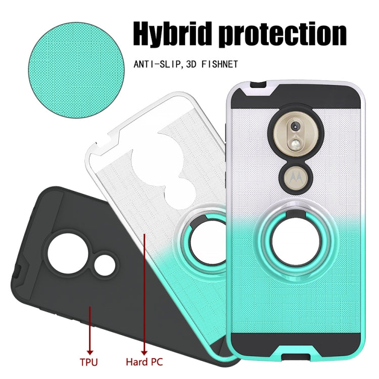 For Motorola G7 Play 2 In 1 PC + TPU Protective Case with 360 Degrees Rotate Ring Holder