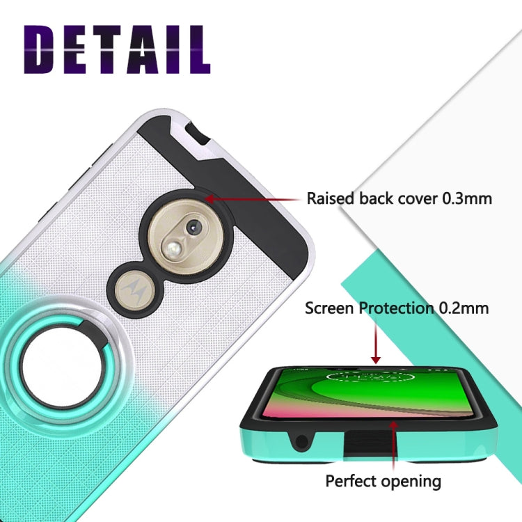 For Motorola G7 Play 2 In 1 PC + TPU Protective Case with 360 Degrees Rotate Ring Holder