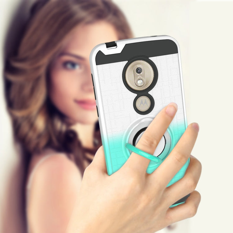 For Motorola G7 Play 2 In 1 PC + TPU Protective Case with 360 Degrees Rotate Ring Holder