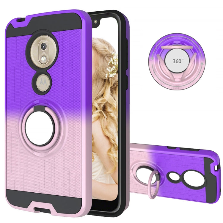 For Motorola G7 Play 2 In 1 PC + TPU Protective Case with 360 Degrees Rotate Ring Holder
