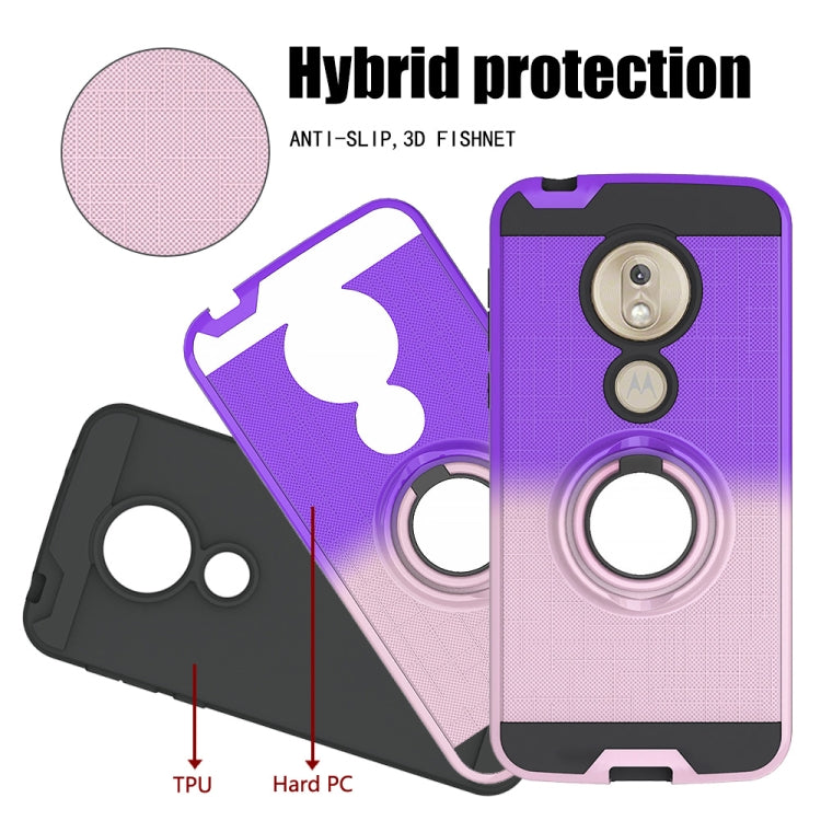 For Motorola G7 Play 2 In 1 PC + TPU Protective Case with 360 Degrees Rotate Ring Holder