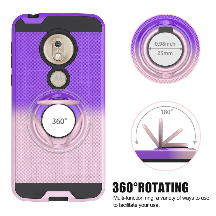 For Motorola G7 Play 2 In 1 PC + TPU Protective Case with 360 Degrees Rotate Ring Holder