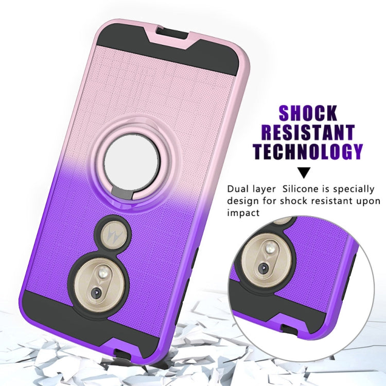 For Motorola G7 Play 2 In 1 PC + TPU Protective Case with 360 Degrees Rotate Ring Holder
