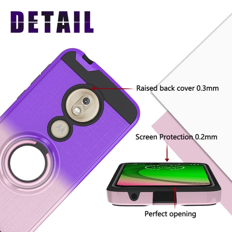 For Motorola G7 Play 2 In 1 PC + TPU Protective Case with 360 Degrees Rotate Ring Holder