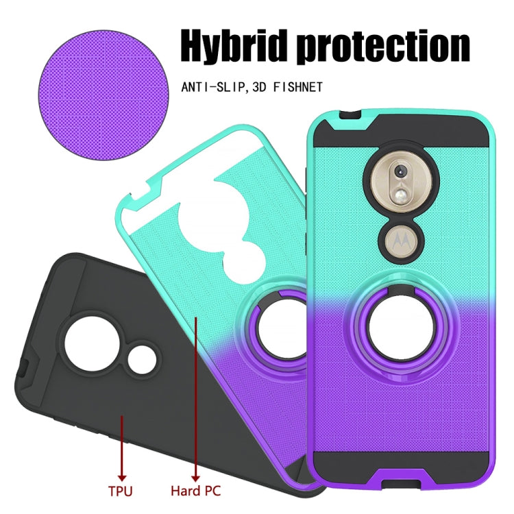 For Motorola G7 Play 2 In 1 PC + TPU Protective Case with 360 Degrees Rotate Ring Holder