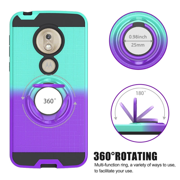For Motorola G7 Play 2 In 1 PC + TPU Protective Case with 360 Degrees Rotate Ring Holder
