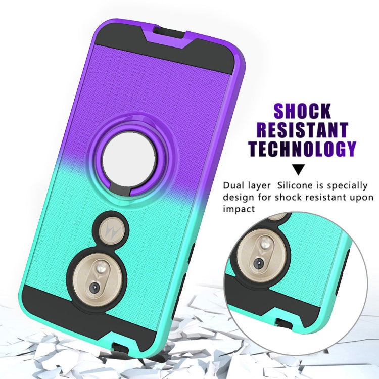 For Motorola G7 Play 2 In 1 PC + TPU Protective Case with 360 Degrees Rotate Ring Holder