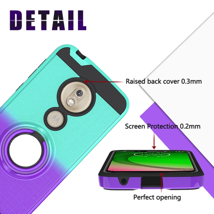 For Motorola G7 Play 2 In 1 PC + TPU Protective Case with 360 Degrees Rotate Ring Holder