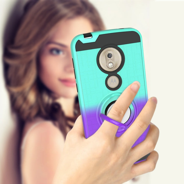 For Motorola G7 Play 2 In 1 PC + TPU Protective Case with 360 Degrees Rotate Ring Holder