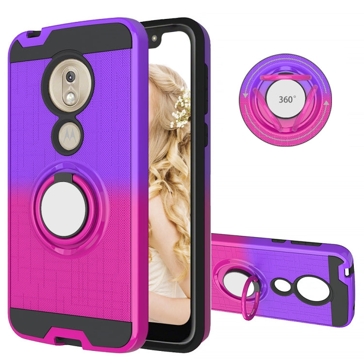 For Motorola G7 Play 2 In 1 PC + TPU Protective Case with 360 Degrees Rotate Ring Holder