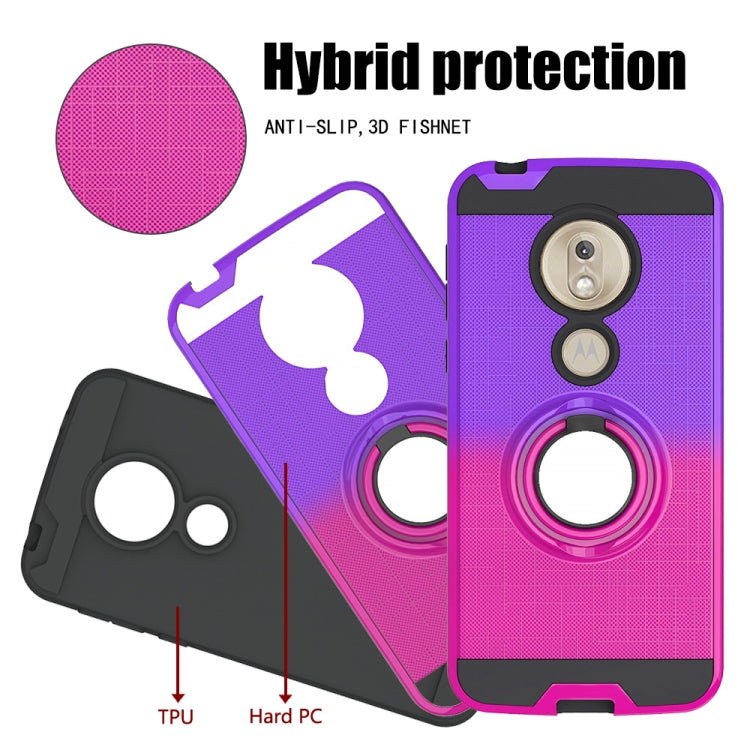 For Motorola G7 Play 2 In 1 PC + TPU Protective Case with 360 Degrees Rotate Ring Holder