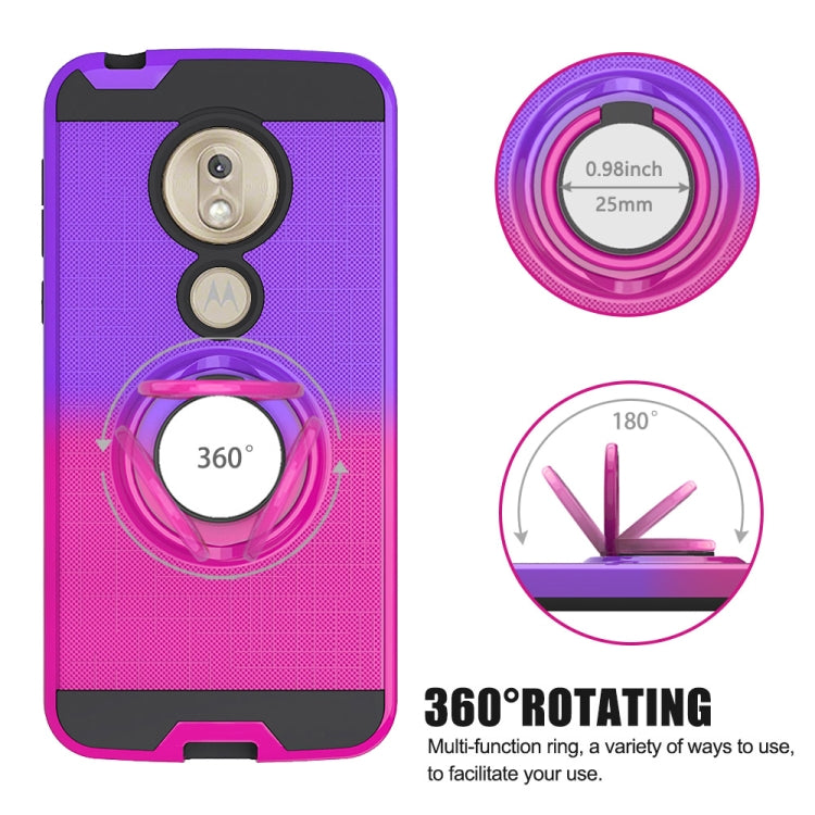 For Motorola G7 Play 2 In 1 PC + TPU Protective Case with 360 Degrees Rotate Ring Holder