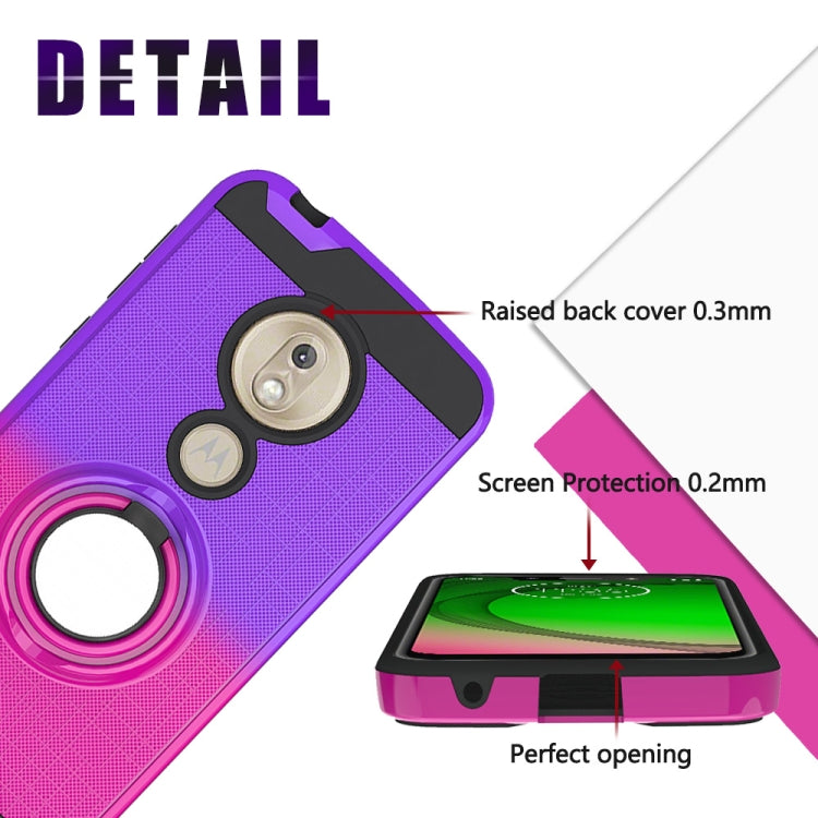 For Motorola G7 Play 2 In 1 PC + TPU Protective Case with 360 Degrees Rotate Ring Holder