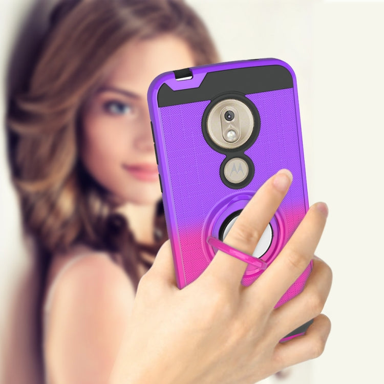 For Motorola G7 Play 2 In 1 PC + TPU Protective Case with 360 Degrees Rotate Ring Holder
