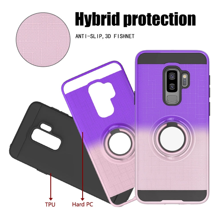 For Galaxy S9+ 2 In 1 PC + TPU Protective Case with 360 Degrees Rotate Ring Holder
