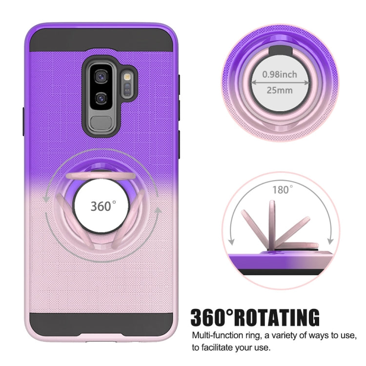 For Galaxy S9+ 2 In 1 PC + TPU Protective Case with 360 Degrees Rotate Ring Holder