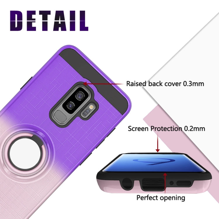 For Galaxy S9+ 2 In 1 PC + TPU Protective Case with 360 Degrees Rotate Ring Holder