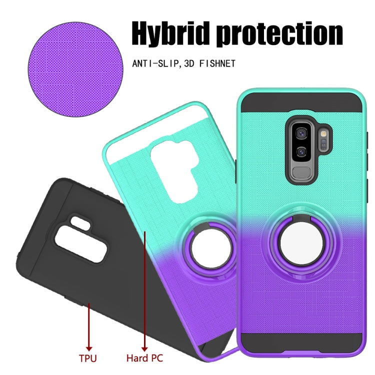 For Galaxy S9+ 2 In 1 PC + TPU Protective Case with 360 Degrees Rotate Ring Holder