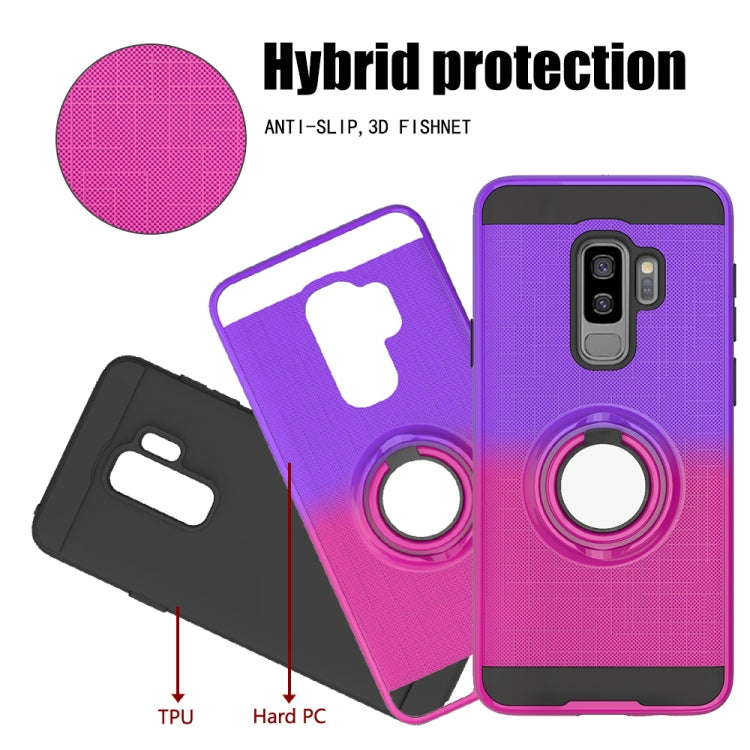 For Galaxy S9+ 2 In 1 PC + TPU Protective Case with 360 Degrees Rotate Ring Holder