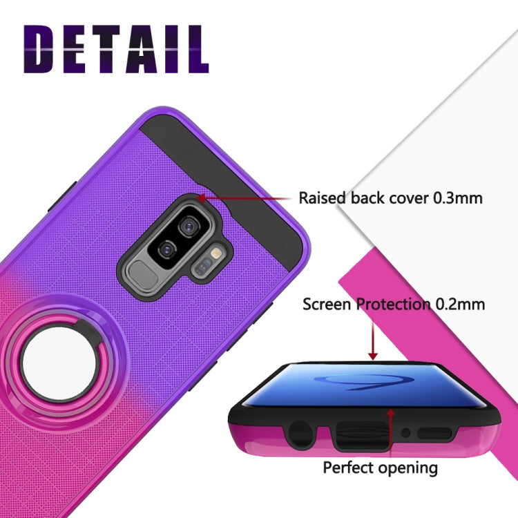 For Galaxy S9+ 2 In 1 PC + TPU Protective Case with 360 Degrees Rotate Ring Holder