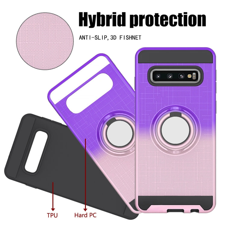 For Galaxy S10+ 2 In 1 PC + TPU Protective Case with 360 Degrees Rotate Ring Holder