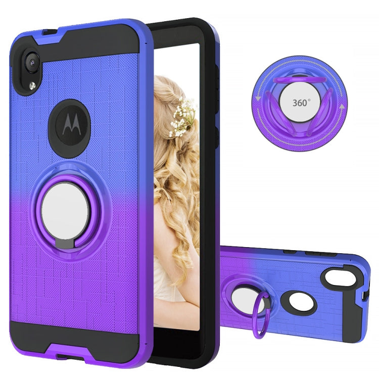 For Motorola E6 2 In 1 PC + TPU Protective Case with 360 Degrees Rotate Ring Holder