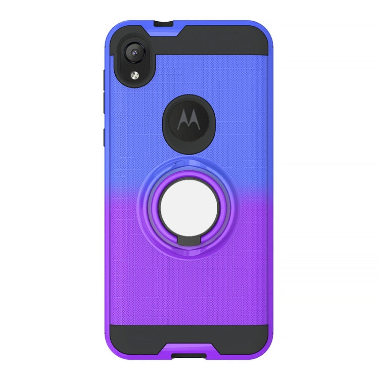 For Motorola E6 2 In 1 PC + TPU Protective Case with 360 Degrees Rotate Ring Holder