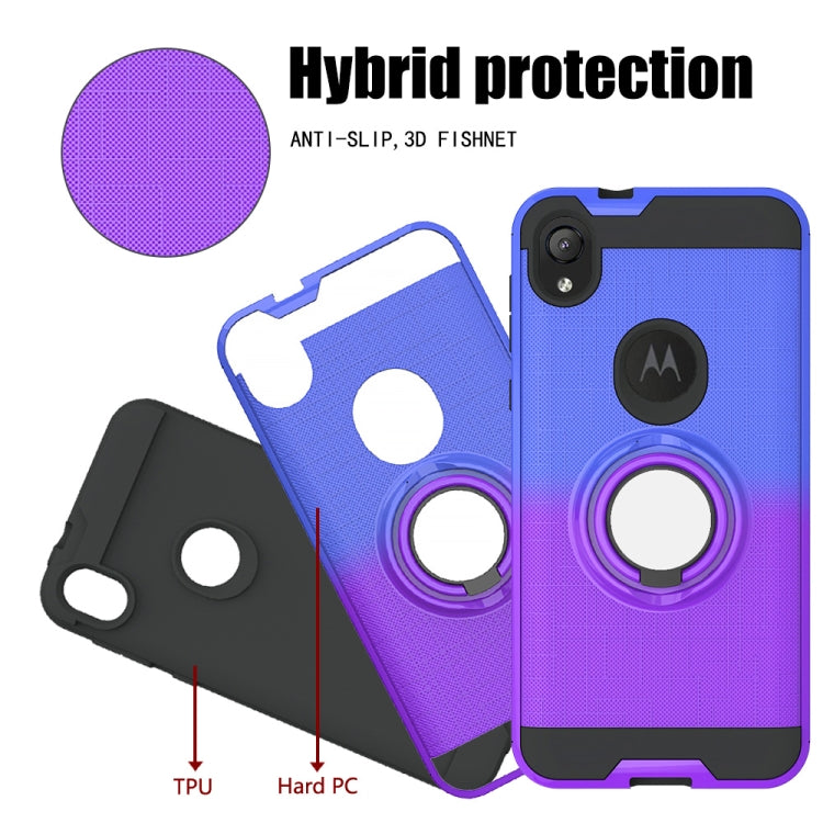 For Motorola E6 2 In 1 PC + TPU Protective Case with 360 Degrees Rotate Ring Holder