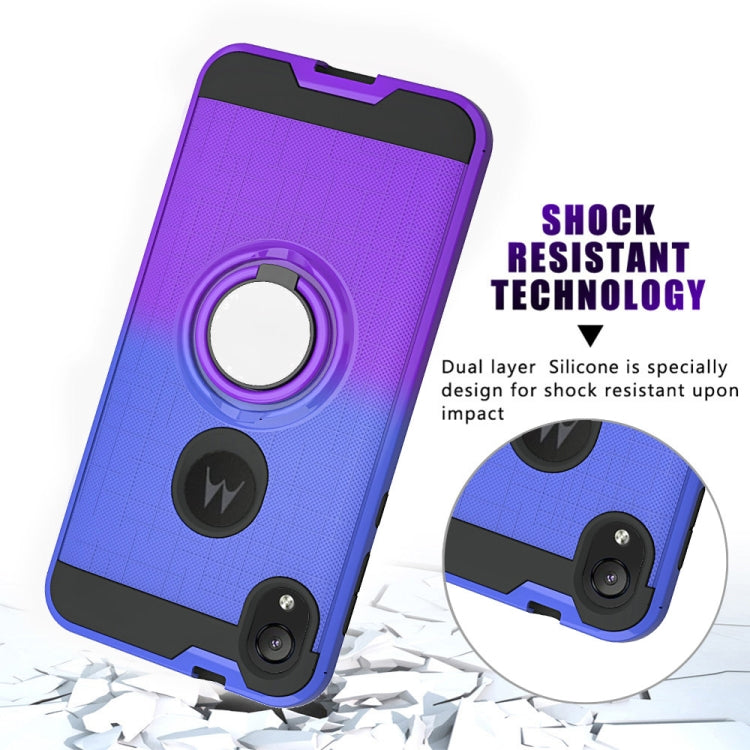 For Motorola E6 2 In 1 PC + TPU Protective Case with 360 Degrees Rotate Ring Holder
