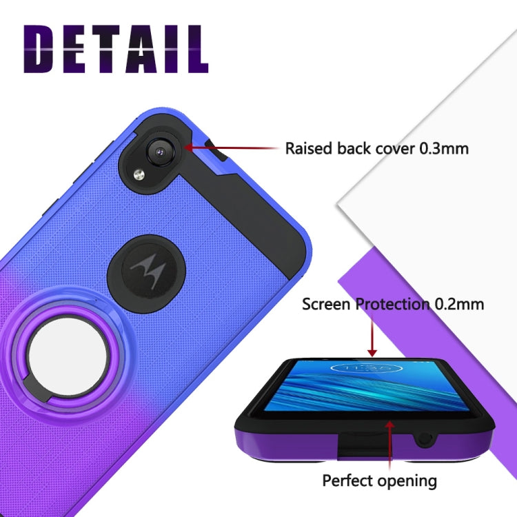 For Motorola E6 2 In 1 PC + TPU Protective Case with 360 Degrees Rotate Ring Holder