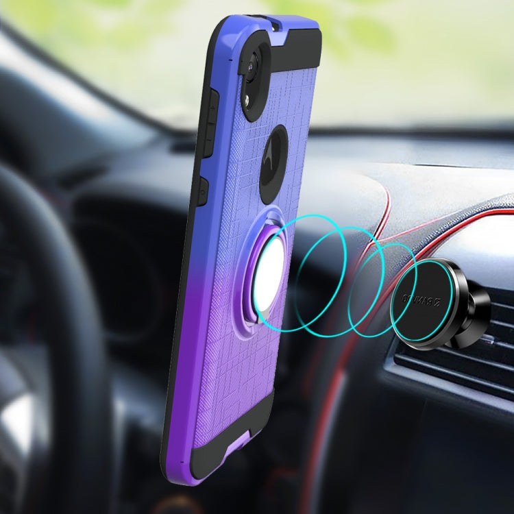 For Motorola E6 2 In 1 PC + TPU Protective Case with 360 Degrees Rotate Ring Holder