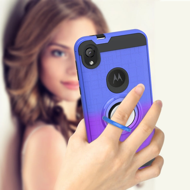 For Motorola E6 2 In 1 PC + TPU Protective Case with 360 Degrees Rotate Ring Holder