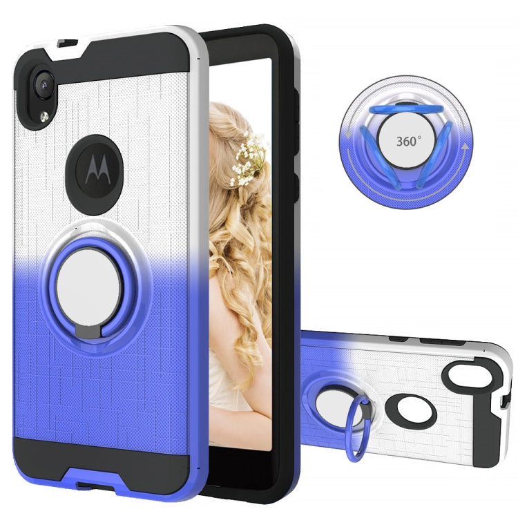 For Motorola E6 2 In 1 PC + TPU Protective Case with 360 Degrees Rotate Ring Holder