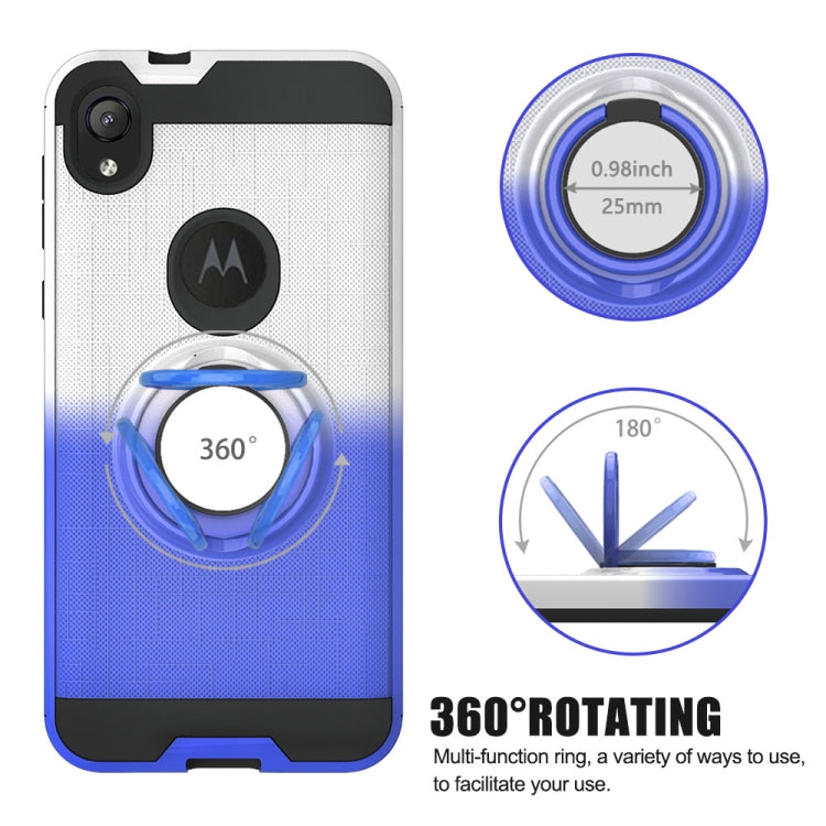 For Motorola E6 2 In 1 PC + TPU Protective Case with 360 Degrees Rotate Ring Holder