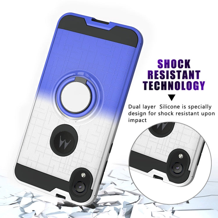 For Motorola E6 2 In 1 PC + TPU Protective Case with 360 Degrees Rotate Ring Holder