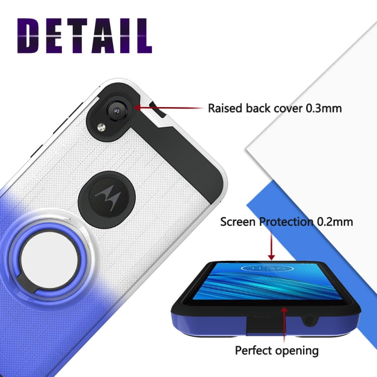 For Motorola E6 2 In 1 PC + TPU Protective Case with 360 Degrees Rotate Ring Holder