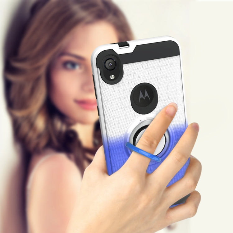 For Motorola E6 2 In 1 PC + TPU Protective Case with 360 Degrees Rotate Ring Holder